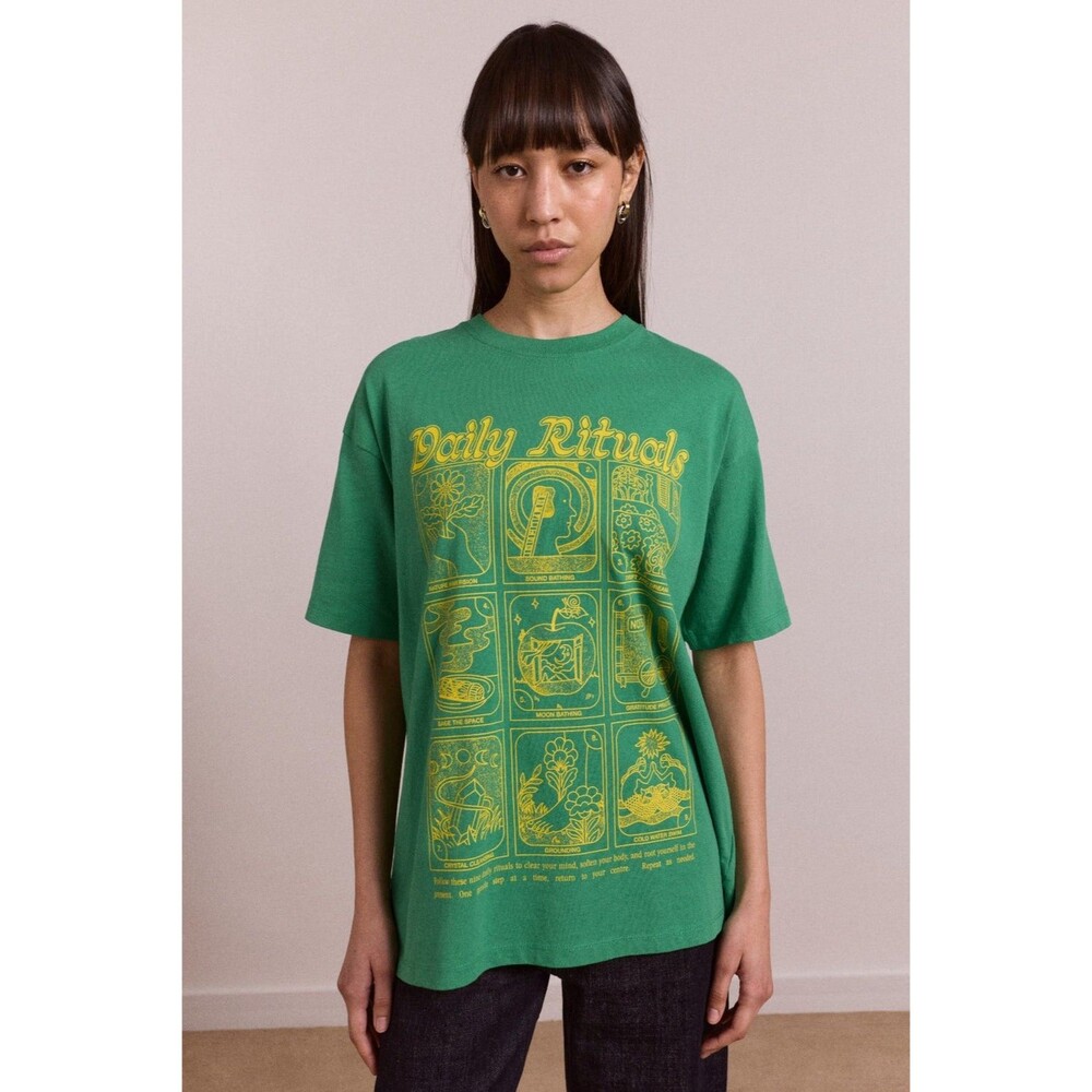 Damson Madder Daily Rituals Oversized T Shirt Size 10 Organic Cotton Graphic Tee